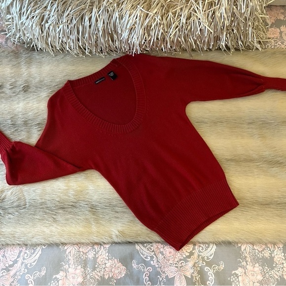 VICTORIA’S SECRET Moda International  Maroon Scoop Neck S Long Puff Sleeve - Picture 1 of 8